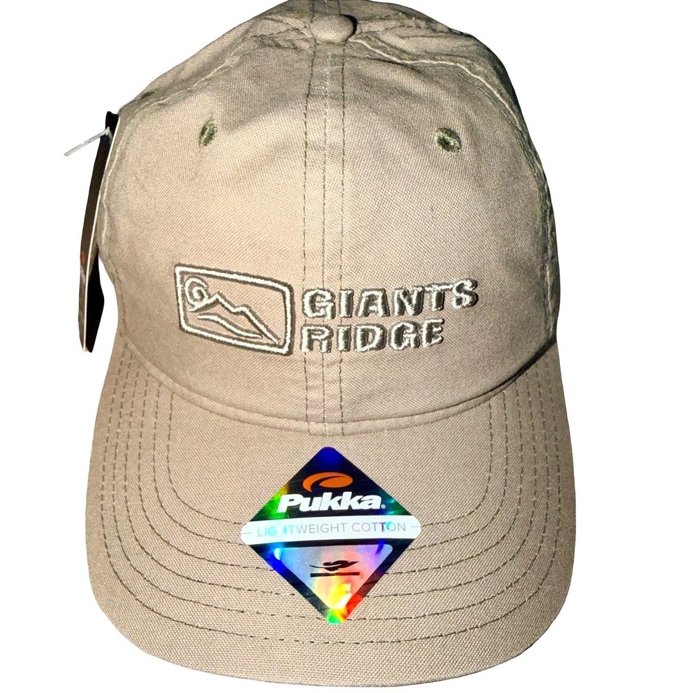 Pukka Giants Ridge Golf Hat Khaki Tan Cotton Adjustable Baseball Cap GA902 NEW